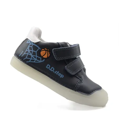 Pantofi baieti, piele naturala, talpa flexibila Gelsole, bleumarin, basketball, D.D. Step- S049-51676M-30-D.D. Step