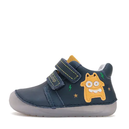 Pantofi copii, barefoot, primii pași, piele naturala, monstrulet, bleumarin, D.D. Step- S070-51698-25-D.D. Step