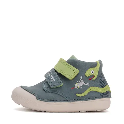 Pantofi din piele naturala pentru copii, talpa flexibila, verde uscat, serpisor verde, D.D. Step- S066-51303B-25-D.D. Step