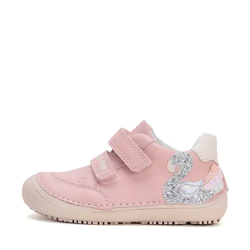 Pantofi fete, piele naturala, barefoot,  talpa flexibila, roz, lebada, D.D. Step- S063-51551AM-30-D.D. Step