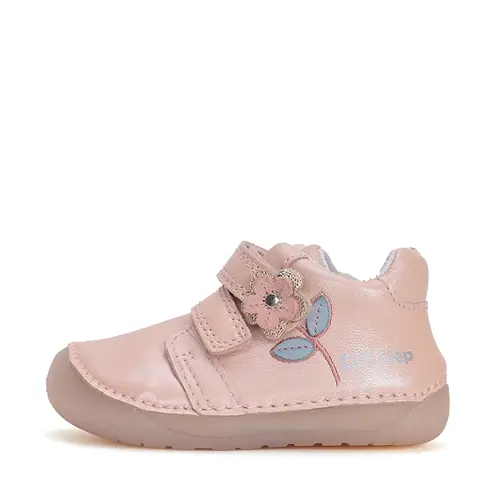 Pantofi fete, piele naturala, barefoot, talpa flexibila Gelsole , floare, roz sidef, D.D. Step- S070-51171-25-D.D. Step