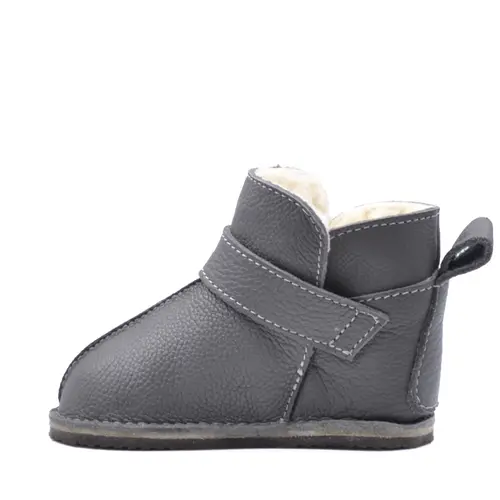 Cizme din piele pentru copii, talpa flexibila, imblanite, gri- RO-106-22-24-By Pebebe Cizme din piele pentru copii, talpa flexibila, imblanite, gri- RO-106-22-24-By Pebebe