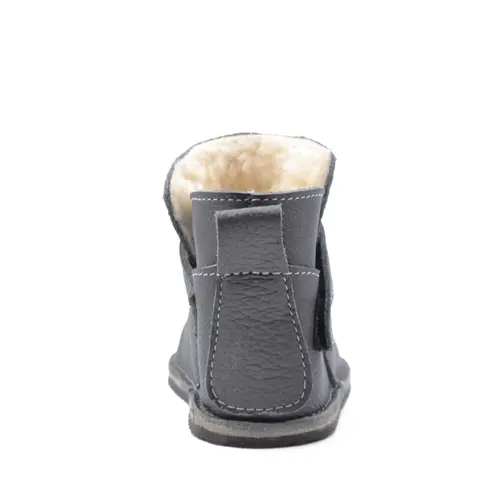 Cizme din piele pentru copii, talpa flexibila, imblanite, gri- RO-106-22-24-By Pebebe Cizme din piele pentru copii, talpa flexibila, imblanite, gri- RO-106-22-24-By Pebebe