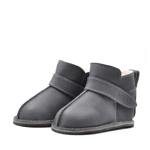 Cizme din piele pentru copii, talpa flexibila, imblanite, gri- RO-106-22-24-By Pebebe Cizme din piele pentru copii, talpa flexibila, imblanite, gri- RO-106-22-24-By Pebebe