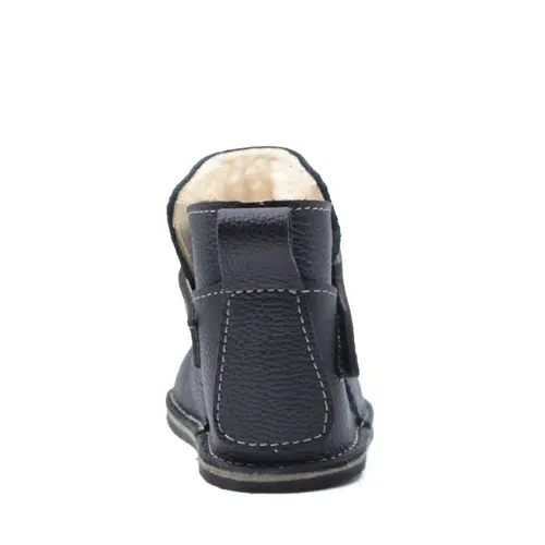 Cizme din piele pentru copii, talpa flexibila, imblanite, negru- RO-106-23-24-By Pebebe Cizme din piele pentru copii, talpa flexibila, imblanite, negru- RO-106-23-24-By Pebebe
