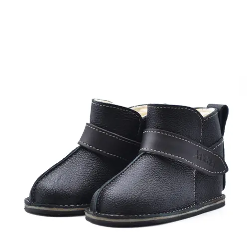 Cizme din piele pentru copii, talpa flexibila, imblanite, negru- RO-106-23-24-By Pebebe Cizme din piele pentru copii, talpa flexibila, imblanite, negru- RO-106-23-24-By Pebebe