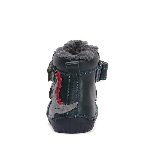 Ghete baieti barefoot, piele naturala, captusite, verde smarald, dinozaur, D.D.Step- W070-42838A-25-D.D. Step Ghete baieti barefoot, piele naturala, captusite, verde smarald, dinozaur, D.D.Step- W070-42838A-25-D.D. Step