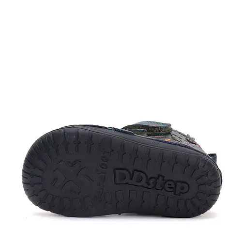 Ghete baieti barefoot, piele naturala, captusite, verde smarald, dinozaur, D.D.Step- W070-42838A-25-D.D. Step Ghete baieti barefoot, piele naturala, captusite, verde smarald, dinozaur, D.D.Step- W070-42838A-25-D.D. Step