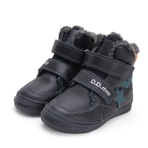 Ghete baieti, piele naturala, captuseala, bleumarin, stea, D.D.Step - W040-42987M-30-