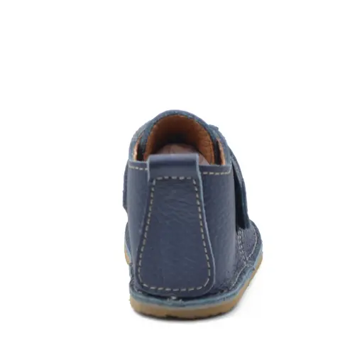 Ghete copii, barefoot, piele naturala, primii pasi, bleumarin- RO-121-2-22-By Pebebe