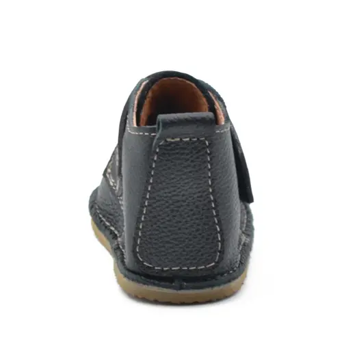 Ghete copii, barefoot, piele naturala, primii pasi, negru- RO-121-3-22-By Pebebe