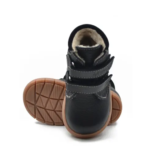 Ghete Copii, piele naturala, captuseala din blana, talpa felxibila, negru, Alpin - RO-116-6-25-