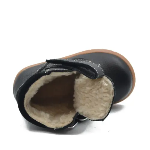 Ghete Copii, piele naturala, captuseala din blana, talpa felxibila, negru, Alpin - RO-116-6-25-