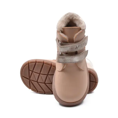 Ghete Copii, piele naturala, captuseala din blana, talpa felxibila, nude, Alpin- RO-116-4-24-By Pebebe Ghete Copii, piele naturala, captuseala din blana, talpa felxibila, nude, Alpin- RO-116-4-24-By Pebebe