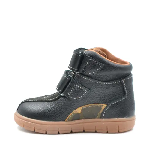 Ghete copii, piele naturala, talpa felxibila, negru, Teo - RO-118-3-25-