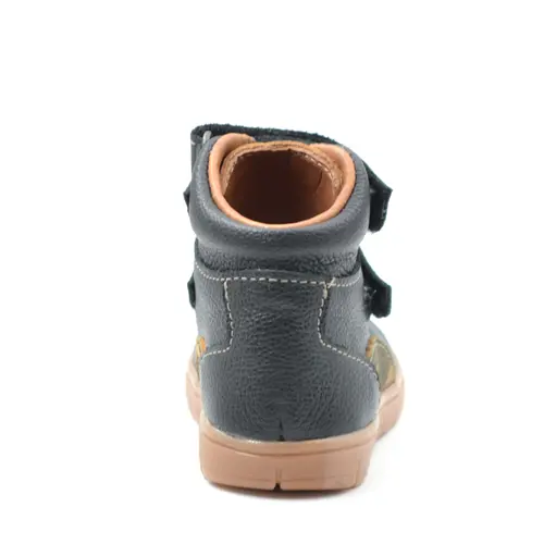 Ghete copii, piele naturala, talpa felxibila, negru, Teo - RO-118-3-25-