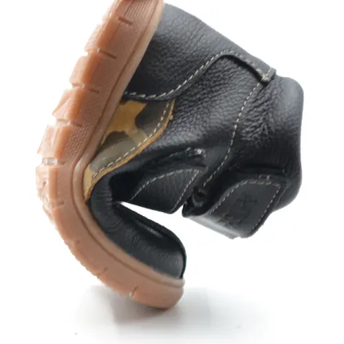 Ghete copii, piele naturala, talpa felxibila, negru, Teo - RO-118-3-25-