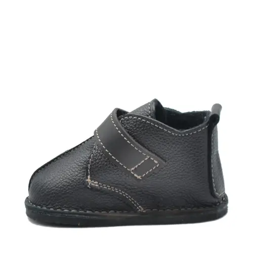 Ghete copii, primii pasi, piele naturala, captuseala textila, talpa felxibila, negru - RO-122-1-24-