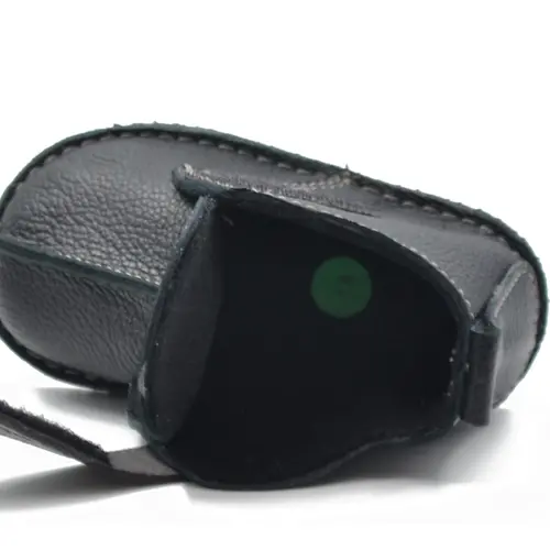 Ghete copii, primii pasi, piele naturala, captuseala textila, talpa felxibila, negru - RO-122-1-24-