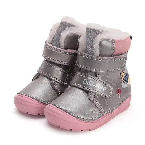 Ghete din piele naturala, captuseala, argintiu, albinuta, D.D.Step - W071-42233A-25-