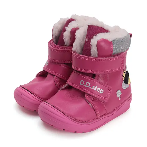 Ghete din piele naturala, captuseala, roz, albinuta, D.D.Step - W071-42233B-25-