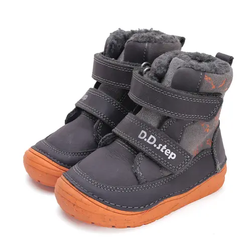 Ghete din piele naturala, captuseala din blana, gri, rachete, D.D.Step - W071-42680A-25-