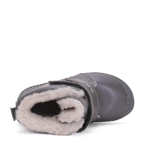 Ghete barefooot fete, piele naturala, captuseala, gri, inimioare, D.D.Step - W063-42152AM-30-