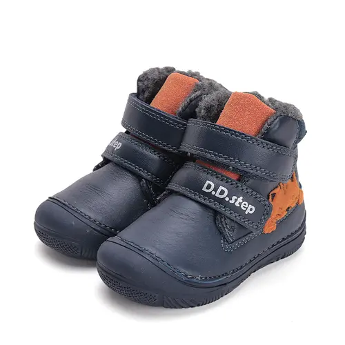 Ghete baieti, piele naturala, captusite, bleumarin, pisica, D.D.Step - W082-42774B-25-