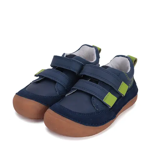 Pantofi baieti, piele naturala, barefoot, talpa flexibila Sweetstep, bleumarin, D.D. Step- S063-51483M-30-