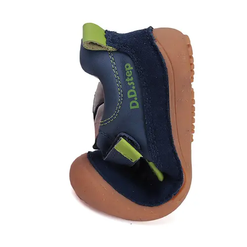 Pantofi baieti, piele naturala, barefoot, talpa flexibila Sweetstep, bleumarin, D.D. Step- S063-51483M-30-