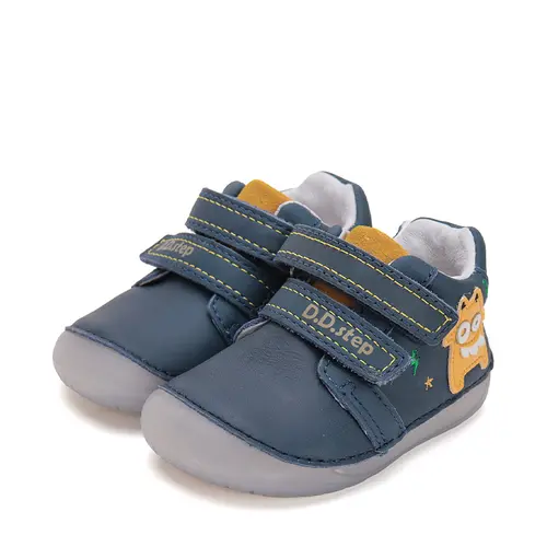Pantofi copii, barefoot, primii pași, piele naturala, monstrulet, bleumarin, D.D. Step- S070-51698-25-D.D. Step