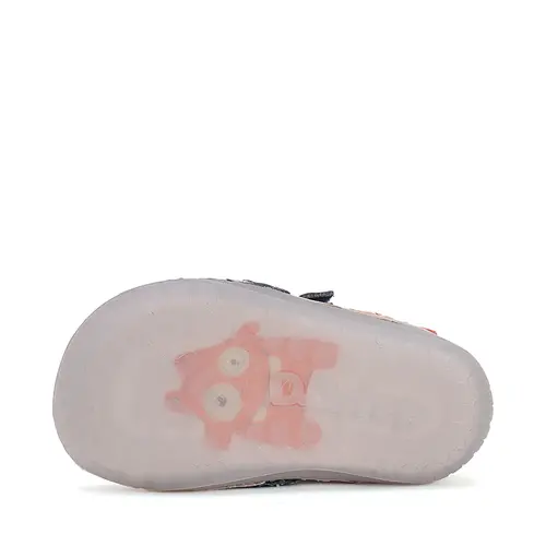 Pantofi copii, barefoot, primii pași, piele naturala, monstrulet, alb, D.D. Step- S070-51698A-25-D.D. Step