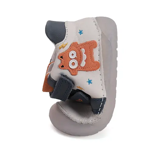 Pantofi copii, barefoot, primii pași, piele naturala, monstrulet, alb, D.D. Step- S070-51698A-25-D.D. Step