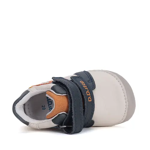 Pantofi copii, barefoot, primii pași, piele naturala, monstrulet, alb, D.D. Step- S070-51698A-25-D.D. Step