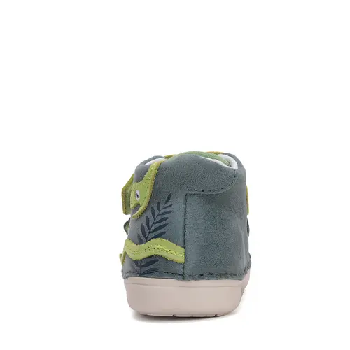 Pantofi din piele naturala pentru copii, talpa flexibila, verde uscat, serpisor verde, D.D. Step- S066-51303B-25-D.D. Step
