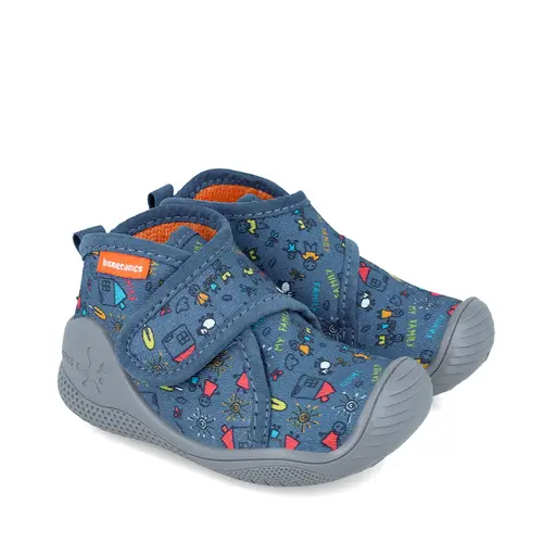 Pantofi copii, material textil, Biohome, desene, albastru, Biomecanics- 241156-A371-21-Biomecanics