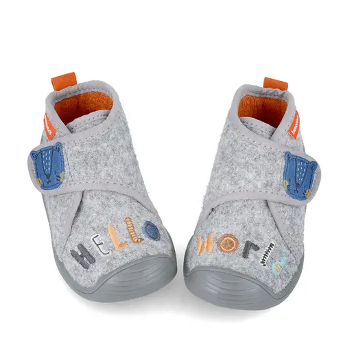 Pantofi baieti, material textil, Biohome, Hello World, gri, Biomecanics- 241154-B156-22-Biomecanics