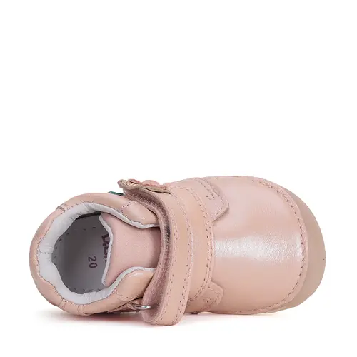 Pantofi fete, piele naturala, barefoot, talpa flexibila Gelsole , floare, roz sidef, D.D. Step- S070-51171-25-D.D. Step