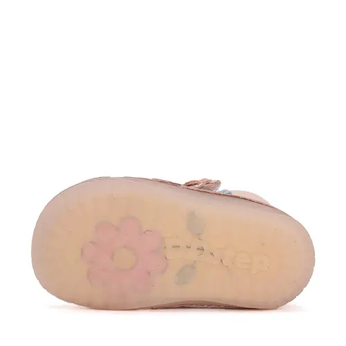 Pantofi fete, piele naturala, barefoot, talpa flexibila Gelsole , floare, roz sidef, D.D. Step- S070-51171-25-D.D. Step