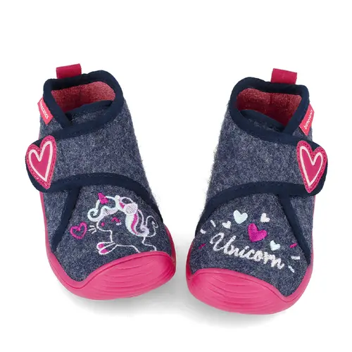 Pantofi fete, material textil, Biohome, unicorn, bleumarin, Biomecanics- 241151-A089-24-Biomecanics