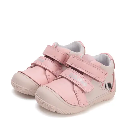Pantofi fete, piele naturala, talpa flexibila, roz, cat paws, D.D. Step- S082-51505M-31-D.D. Step