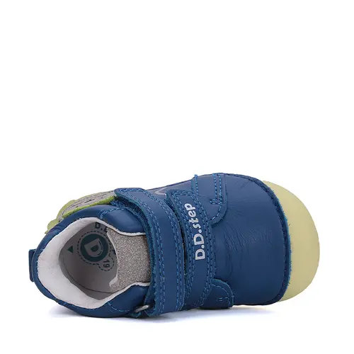 Pantofi primii pasi baieti, piele naturla, albastru, leu, D.D. Step- S015-51897B-24-D.D. Step