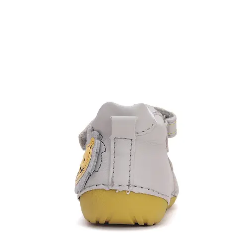 Pantofi primii pasi baieti, piele naturla, gri deschis, leu, D.D. Step- S015-51897A-24-D.D. Step