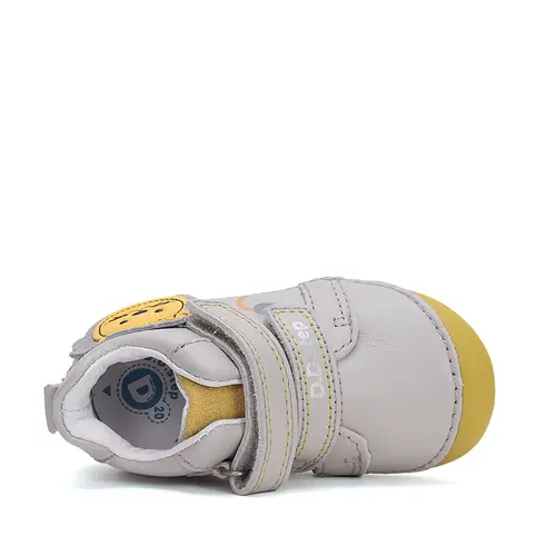Pantofi primii pasi baieti, piele naturla, gri deschis, leu, D.D. Step- S015-51897A-24-D.D. Step