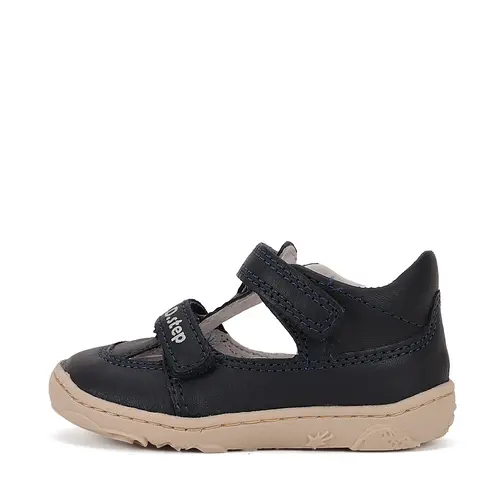 Pantofi D.D.Step copii, barefoot, piele naturala, decupati, primii pași, bleumarin- H077-51734CM-31-D.D. Step