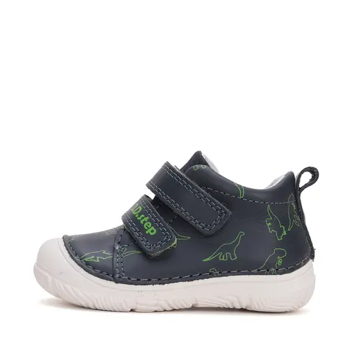 Pantofi baieti, piele naturala, talpa flexibila, bleumarin, dinozauri, D.D. Step- S082-51705-25-D.D. Step