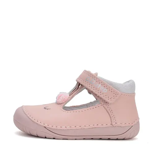 Pantofi fete, piele naturala, barefoot, decupati, roz, inghetata, D.D. Step- H070-51968-25-D.D. Step