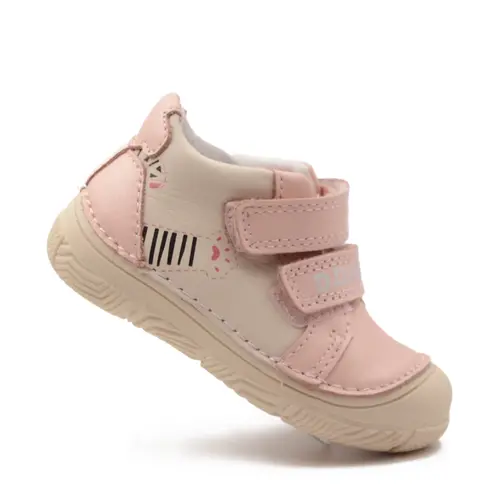 Pantofi fete, piele naturala, talpa flexibila, roz, cat paws, D.D. Step- S082-51505M-31-D.D. Step