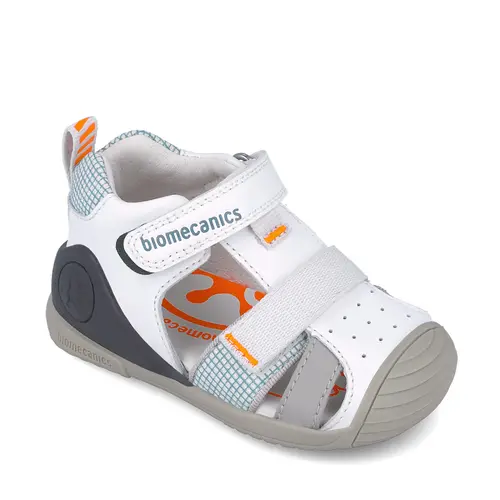 Sandale Biomecanics baieti, piele naturala, talpa flexibila, protectie degete, Biomecanics Biogateo Casual, kaki- 252117-C050-21-Biomecanics