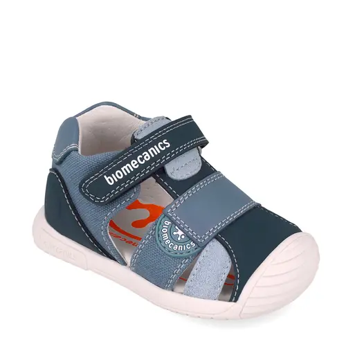 Sandale Biomecanics baieti, talpa flexibila, protectie degete, Biogateo Casual, albastru- 252127-A631-25-Biomecanics